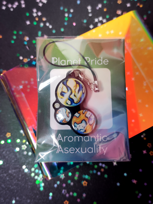 Planet Pride: Aromantic-Asexual - Single-sided acrylic keychain