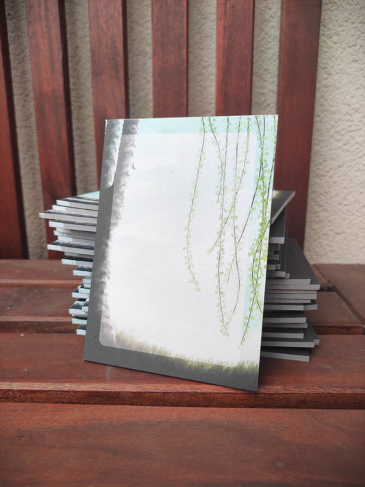 Birch Tree in Spring - Din A6 Notepad