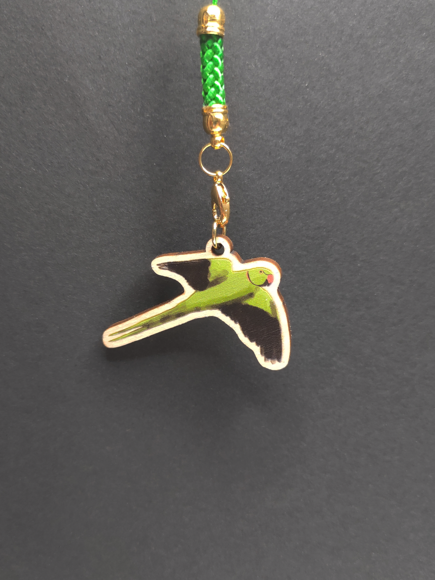 Eurasian Birds: Rose-ringed Parakeet - Wooden Charm