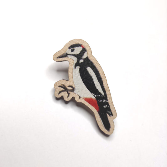 Eurasian Birds: Great Spotted Woodpecker - Wooden Pin