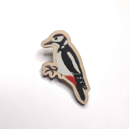Eurasian Birds: Great Spotted Woodpecker - Wooden Pin