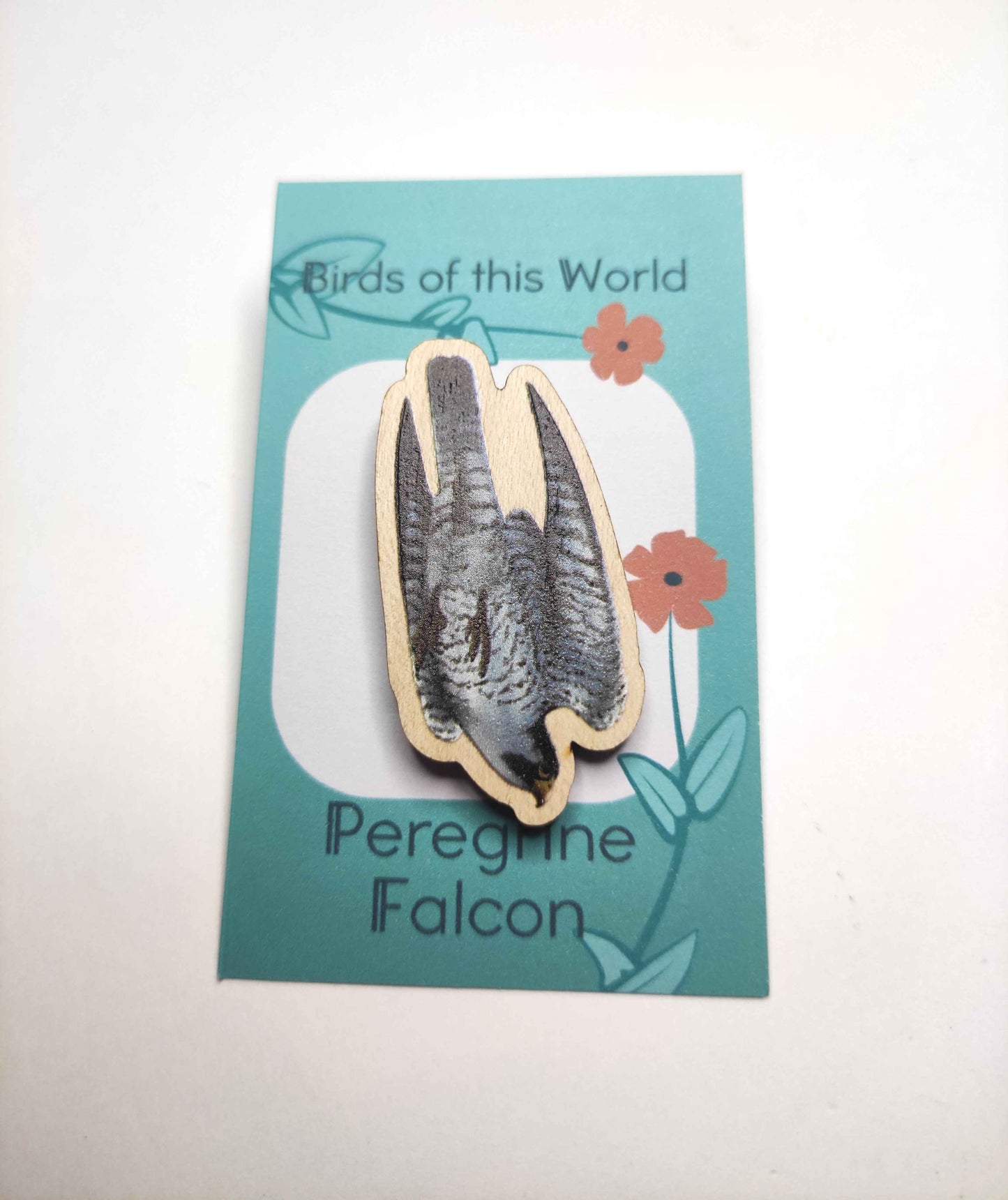 Eurasian Birds: Peregrine Falcon - Wooden Pin