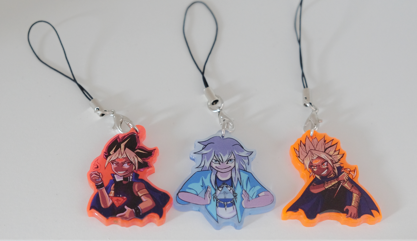 Yu-Gi-Oh! fluorescent charms - one sided acrylic keychains