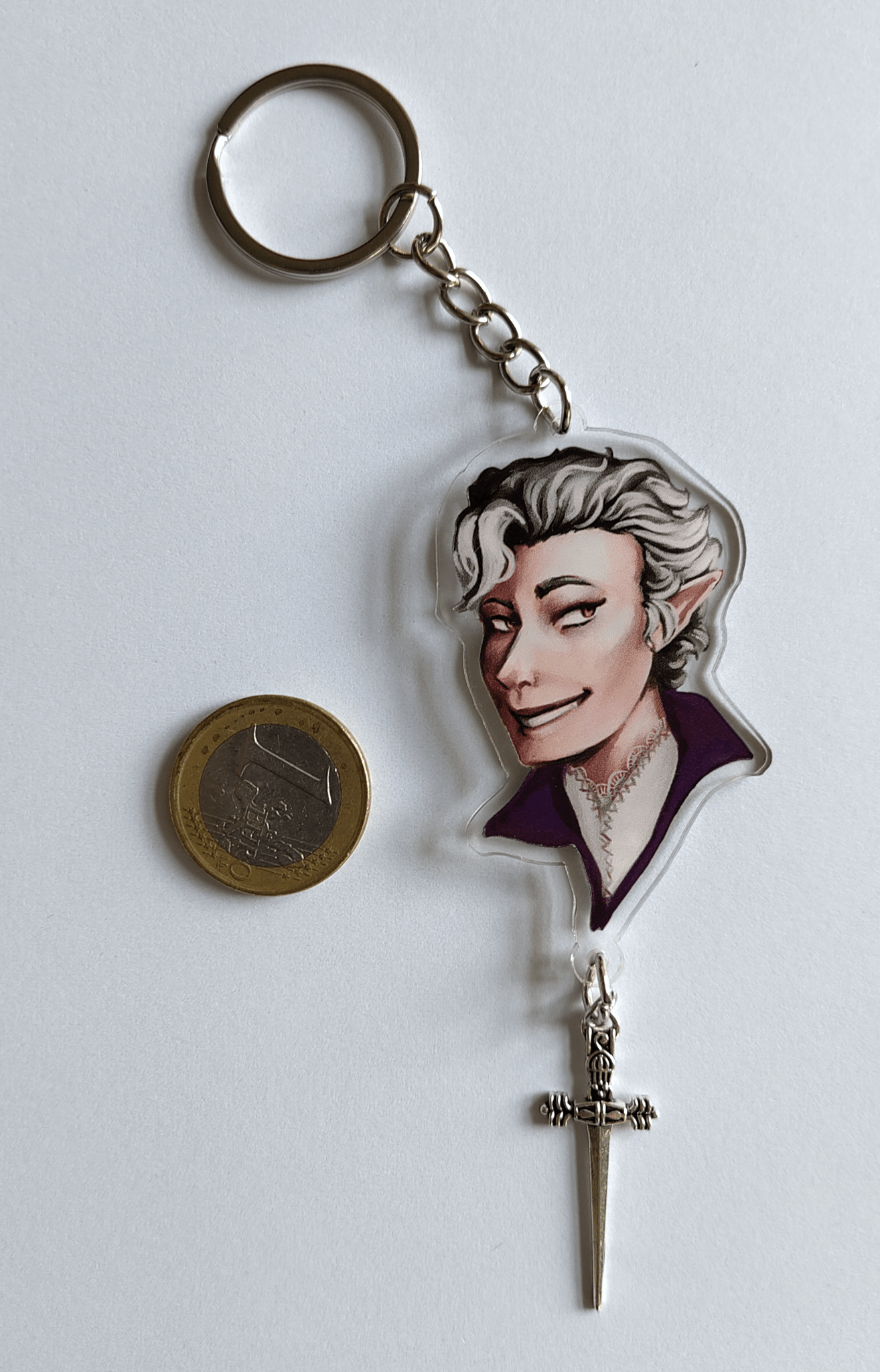 Baldur's Gate 3: Astarion - double sided acrylic keychain with extra pendant - Acrylic Charm - Unleash The Merch!