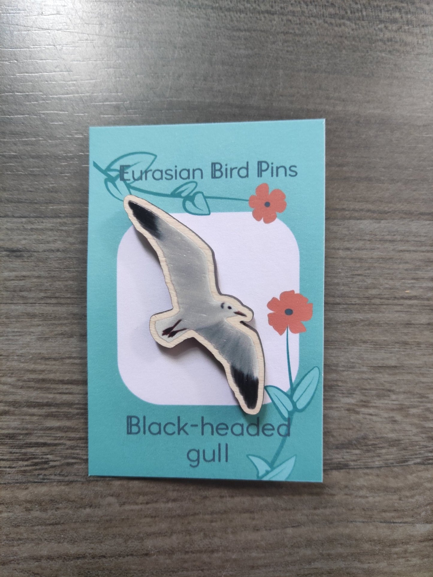 Eurarian Birds: Seagull - Wooden Pin - Wooden Pin Badges - Unleash The Merch!