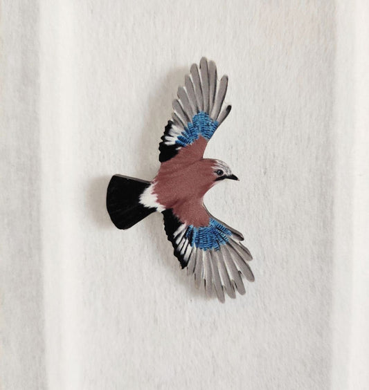 Eurasian Birds: Jay - Wooden Pin - Wooden Pin Badges - Unleash The Merch!