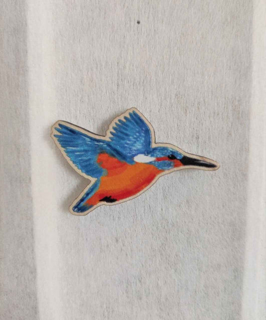 Eurasian Birds: Kingfisher - Wooden Pin