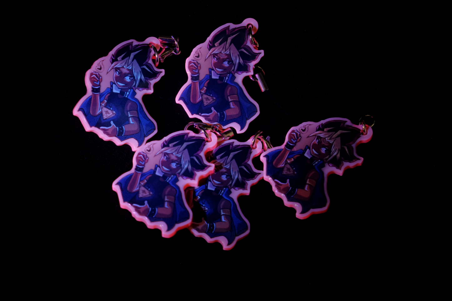 Yu-Gi-Oh! fluorescent charms - one sided acrylic keychains