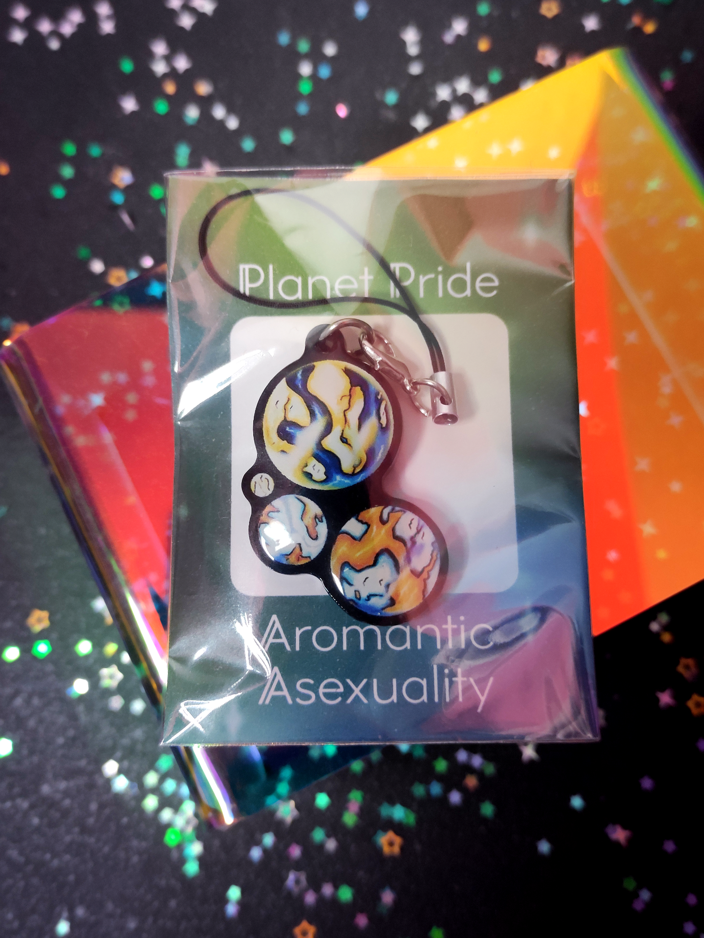 Planet Pride: Aromantic-Asexual - Single-sided acrylic keychain