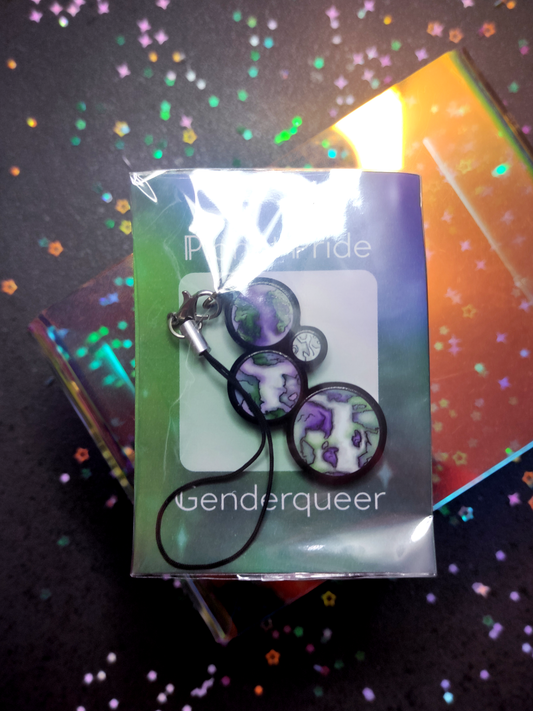 Planet Pride: Genderqueer - Single-sided acrylic keychain