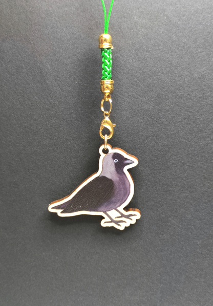Eurasian Birds: Jackdaw - Wooden Charm