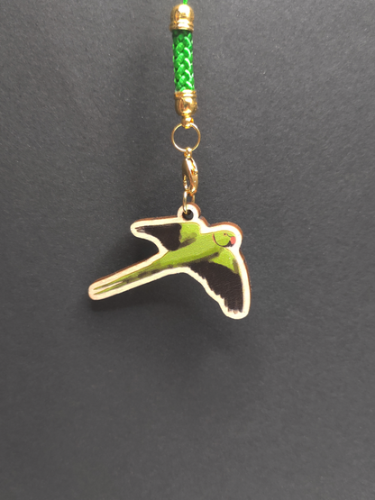 Eurasian Birds: Rose-ringed Parakeet - Wooden Charm