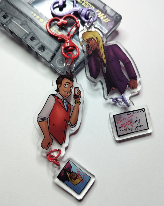 Ace Attorney(Klappollo/Kyodoroki): Love's Calling - Double sided acrylic keychain