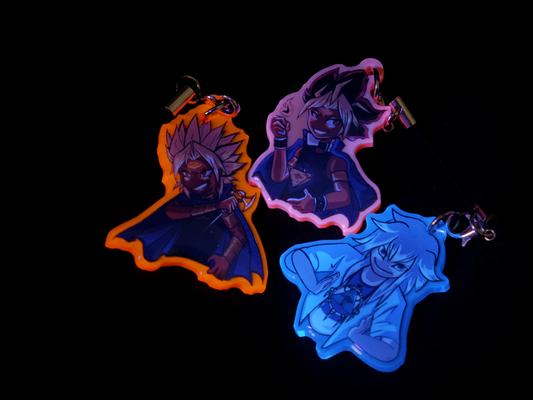 Yu-Gi-Oh! fluorescent charms - one sided acrylic keychains