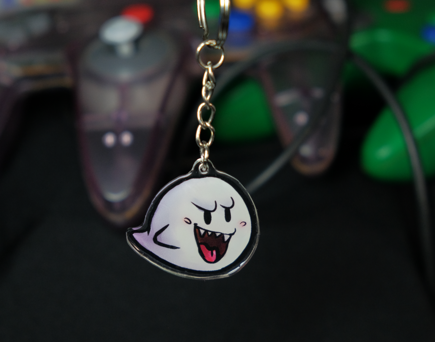 Super Mario: Boo - Double-sided clear acrylic keychain