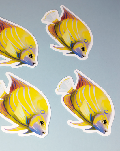 Man, I Love Fish: Yellow Diskus - Sticker