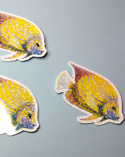 Man, I Love Fish: Yellow Diskus - Sticker