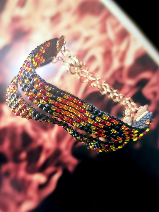 Original Pattern: "Fire dungeon" - boho wristband