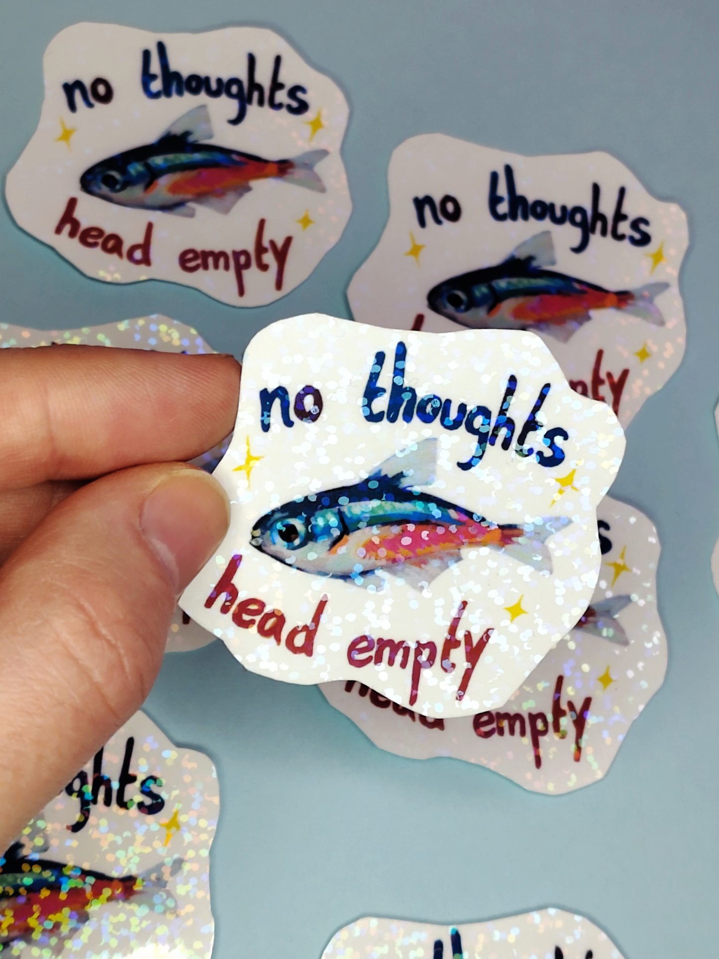 Man, I Love Fish: "no thoughts, head empty" - Sticker