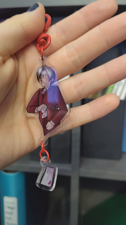 Ace Attorney(Wrightworth/Narumitsu): Love Letters - Double sided acrylic keychain