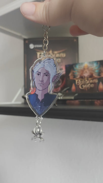 Baldur's Gate 3: Minthara - double sided acrylic keychain with extra pendant