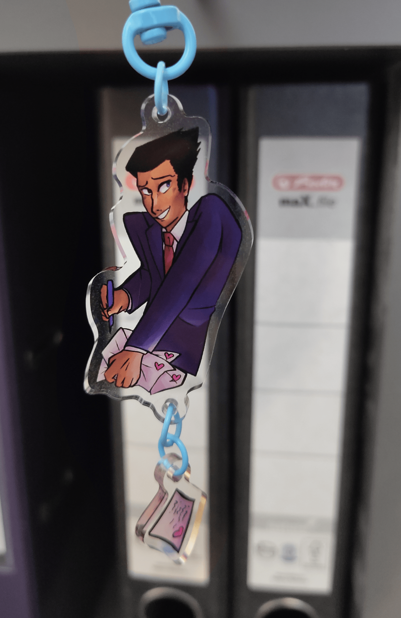 Ace Attorney(Wrightworth/Narumitsu): Love Letters - Double sided acrylic keychain - Acrylic Charm - Unleash The Merch!