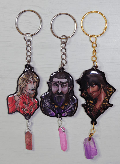 Baldur's Gate 3: The Chosen Three - Single - sided acyrlic keychain with Netherstone - Acrylic Charm - Unleash The Merch!