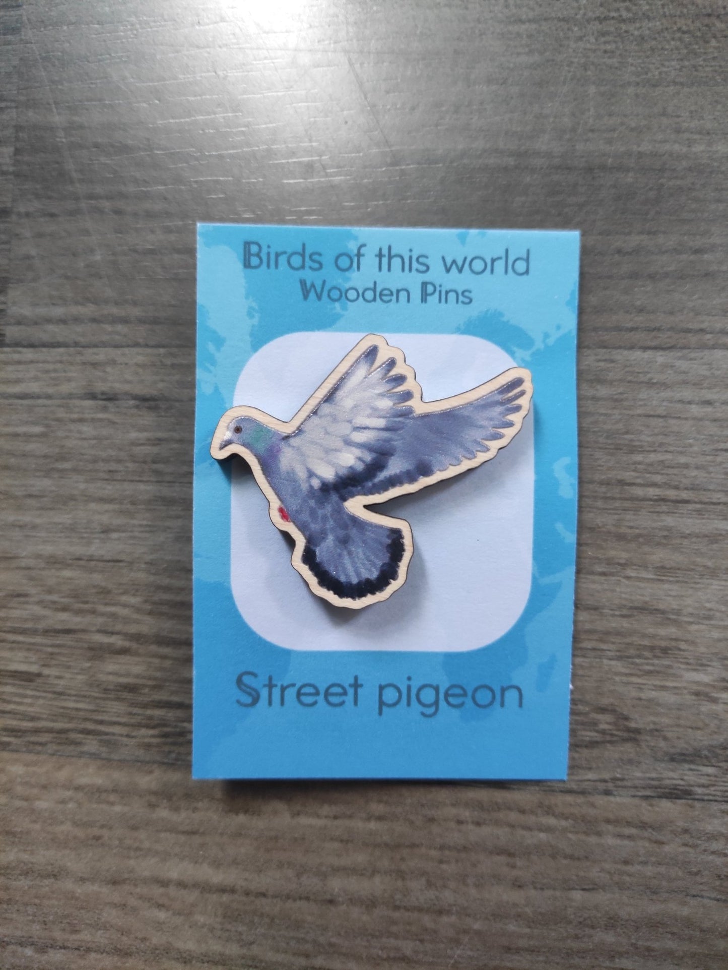 Birds of the World: Pidgeon - Wooden Pin - Wooden Pin Badges - Unleash The Merch!