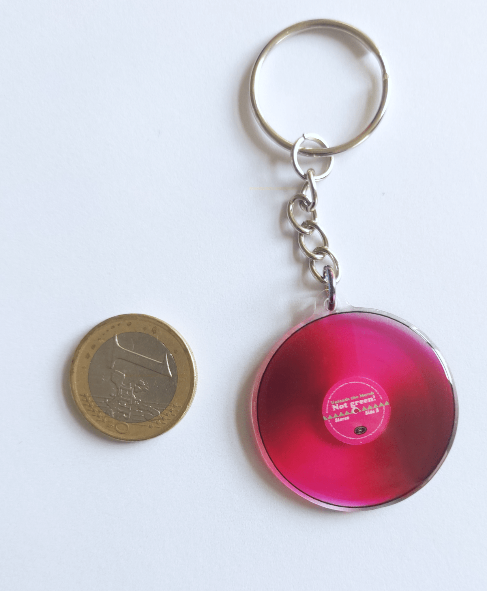 Colored Vinyls: Not green! - double sided acrylic keychain - Acrylic Charm - Unleash The Merch!