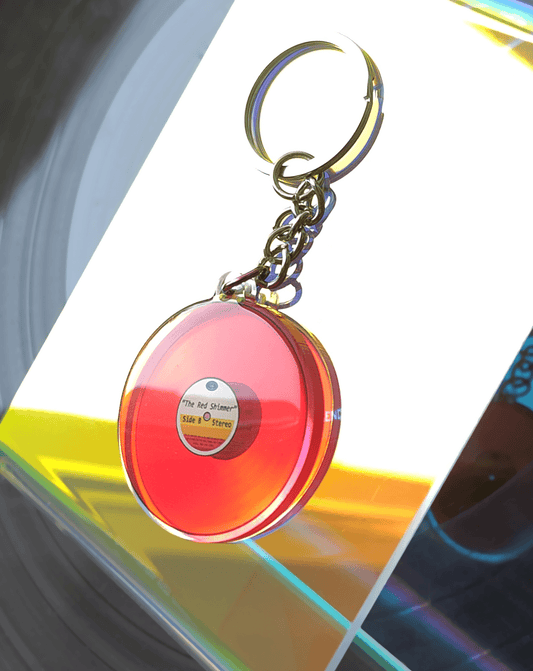 Colored Vinyls: The Red Shimmer - double sided acrylic keychain - Acrylic Charm - Unleash The Merch!