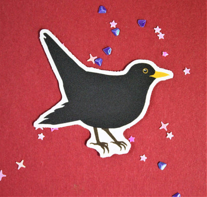 Eurasian Birds: Blackbird - Stickers - Stickers - Unleash The Merch!