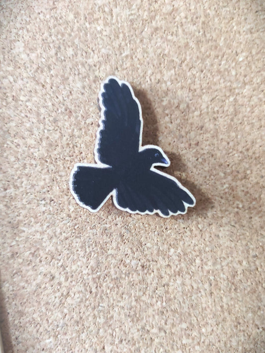 Eurasian Birds: Carrion Crow - Wooden Pin - Wooden Pin Badges - Unleash The Merch!