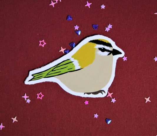 Eurasian Birds: Common firecrest - Stickers - Stickers - Unleash The Merch!