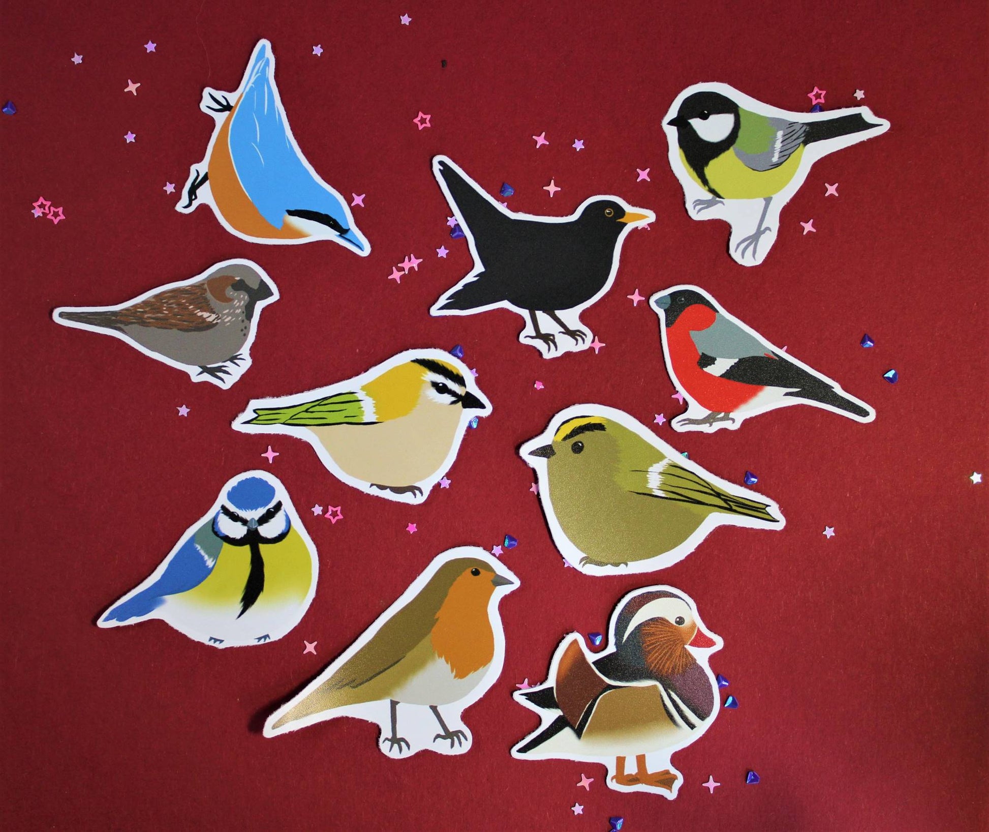 Eurasian Birds: Common firecrest - Stickers - Stickers - Unleash The Merch!