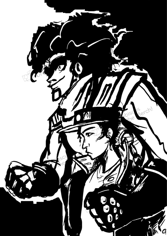 Jojo's bizarre Adventure (Part 3): Star Platinum and his user - Print - Art Print - Unleash The Merch!