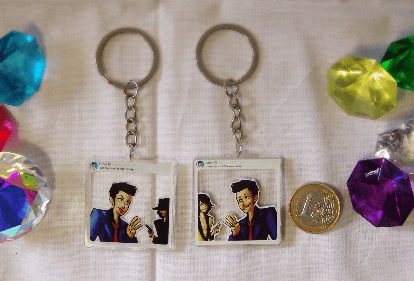 Lupin The Third: Lupin Game - Double - sided clear acrylic keychain - Acrylic Charm - Unleash The Merch!