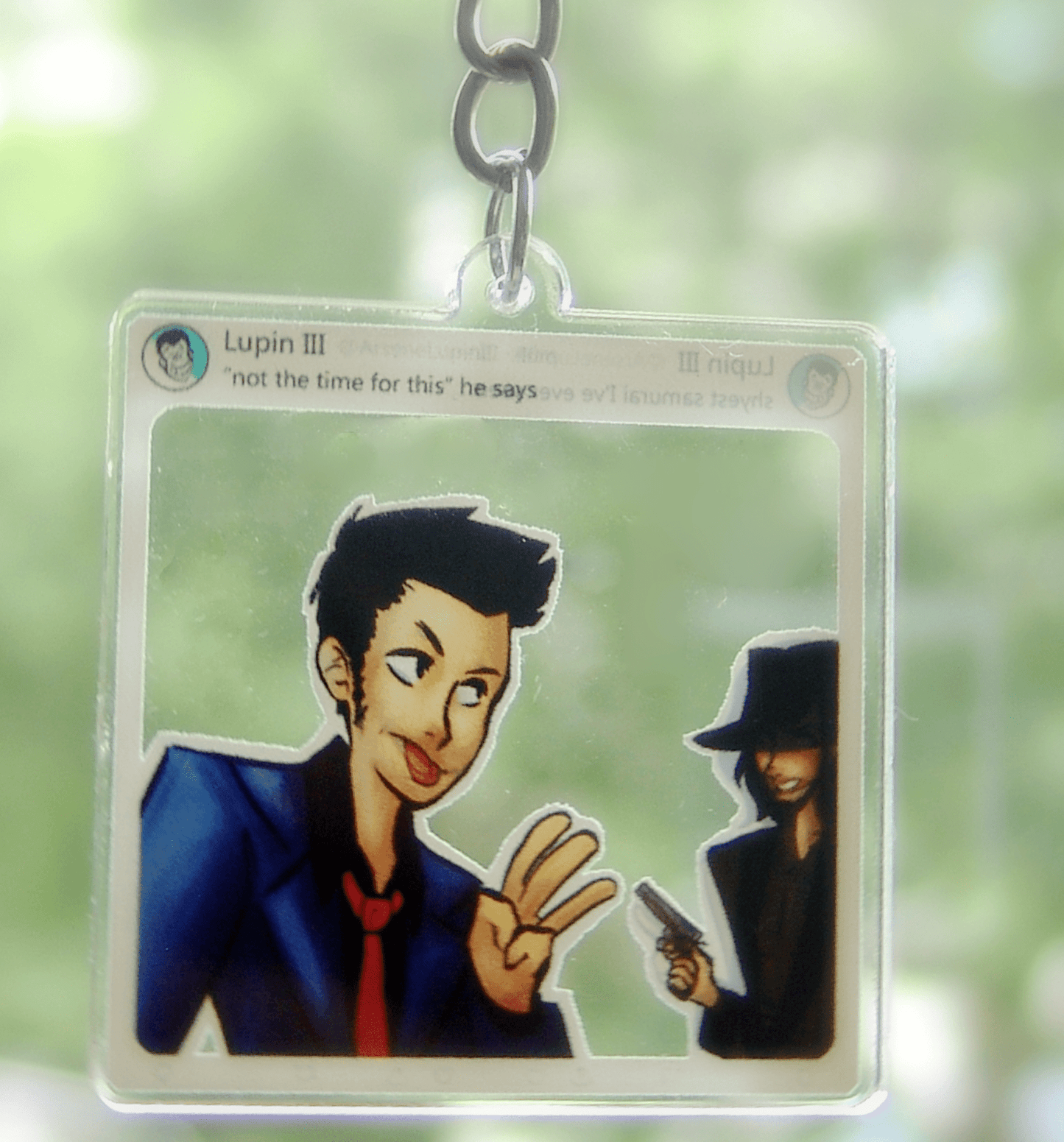 Lupin The Third: Lupin Game - Double - sided clear acrylic keychain - Acrylic Charm - Unleash The Merch!