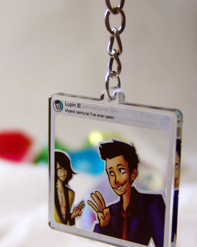 Lupin The Third: Lupin Game - Double - sided clear acrylic keychain - Acrylic Charm - Unleash The Merch!