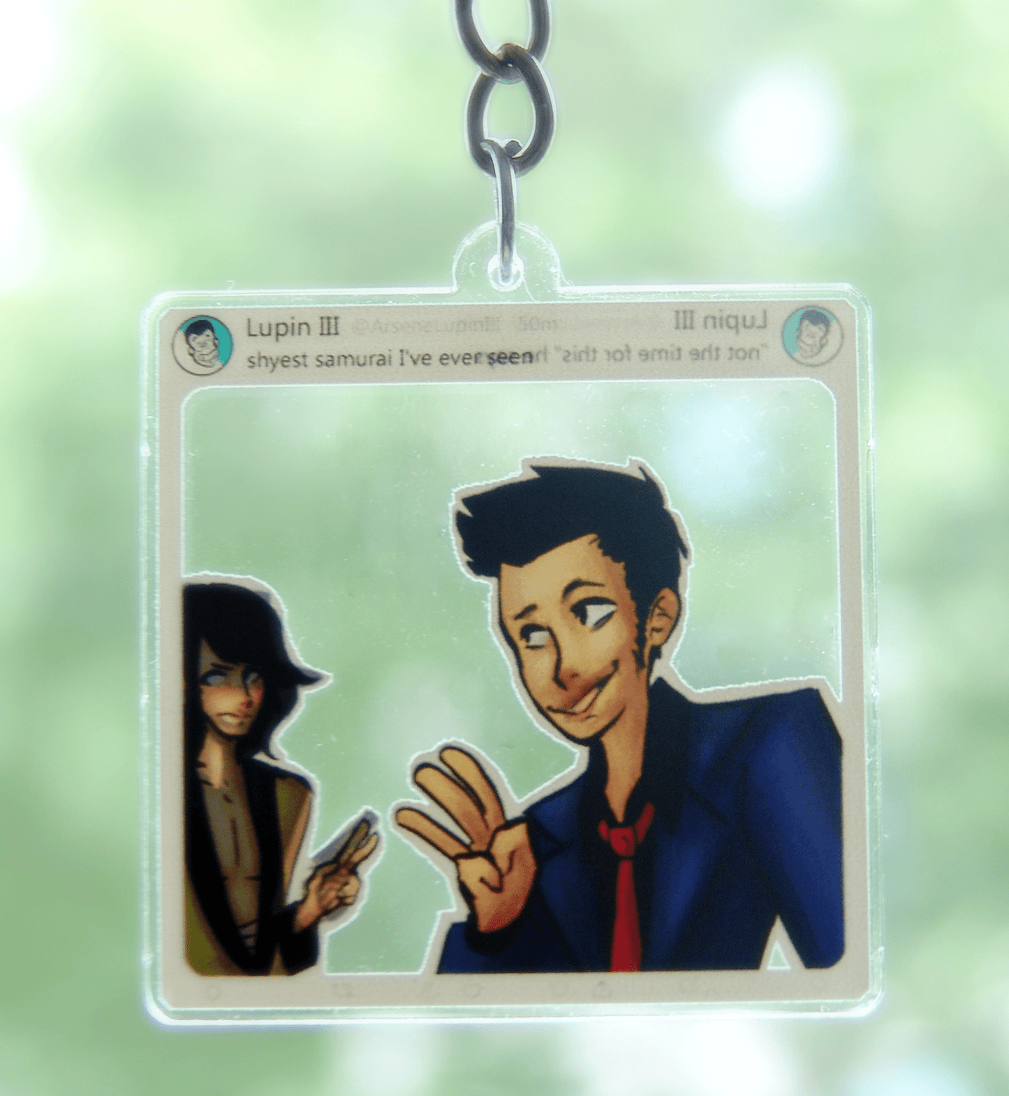 Lupin The Third: Lupin Game - Double - sided clear acrylic keychain - Acrylic Charm - Unleash The Merch!