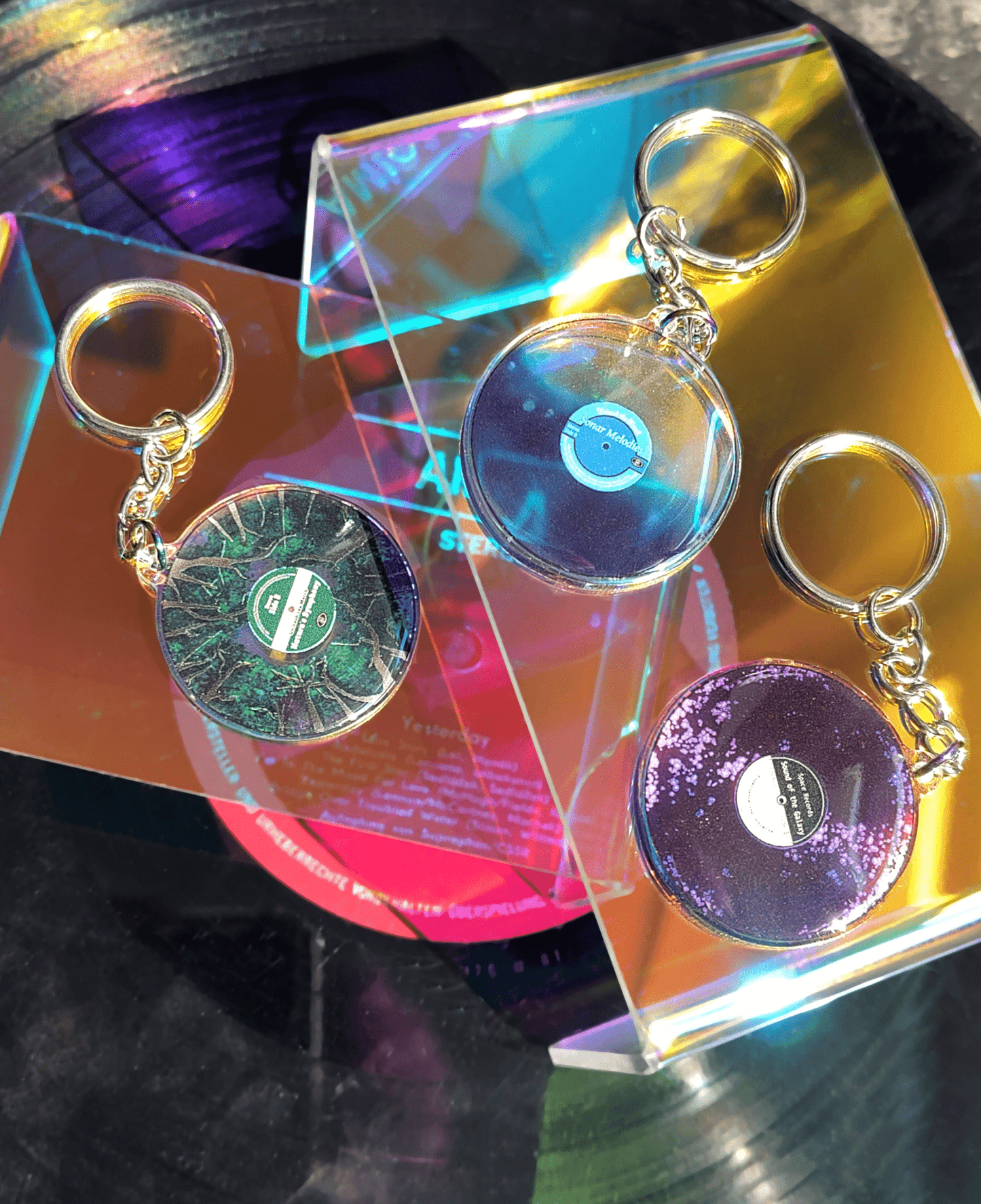 Motif Vinyls: Nature's Symphony - double sided acrylic keychain - Acrylic Charm - Unleash The Merch!