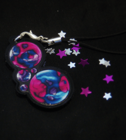 Planet Pride: Bisexuality - Single - sided acrylic keychain - Charms - Unleash The Merch!